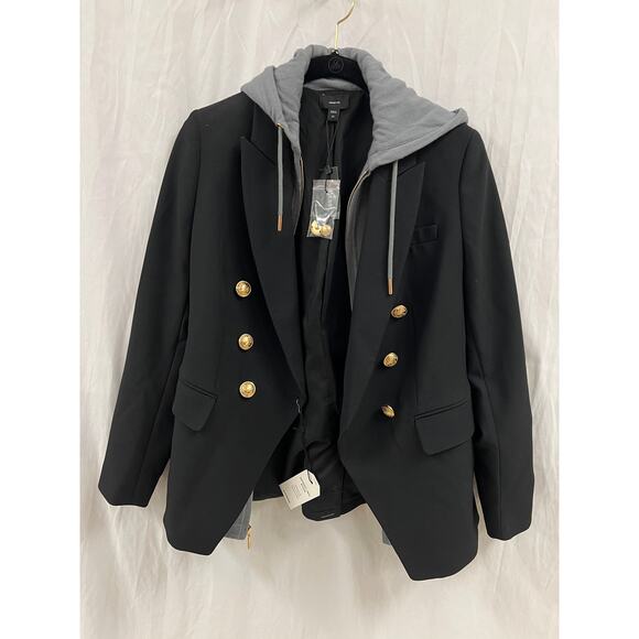 Express Black Blazer with Gold Buttons - Picture 3 of 8